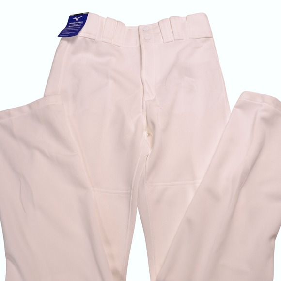 Mizuno Baseball Pants Adult Small White Hemmed Bottom Double Knit Performance - Picture 3 of 5